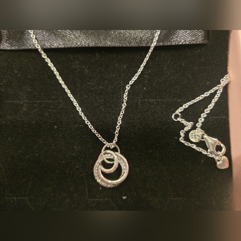 Pandora Silver Interlocking Circles Necklace - image 2